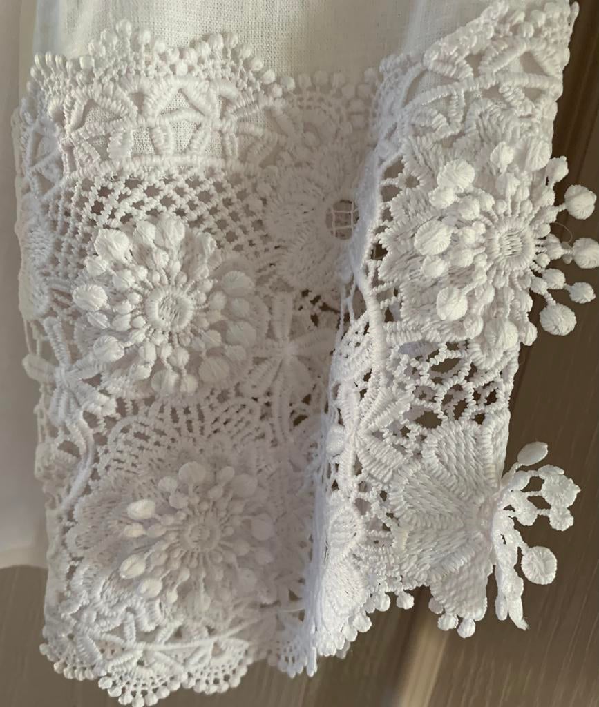 Blouse van linnen mix met borduursel (s), Ophalen of Verzenden, Nieuw, Wit