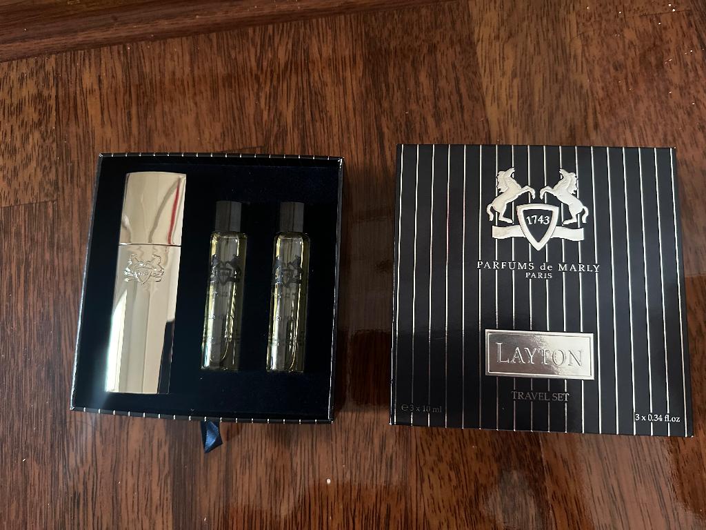 parfums de marly layton travel set, Sieraden, Tassen en Uiterlijk, Uiterlijk | Parfum, Ophalen of Verzenden, Nieuw