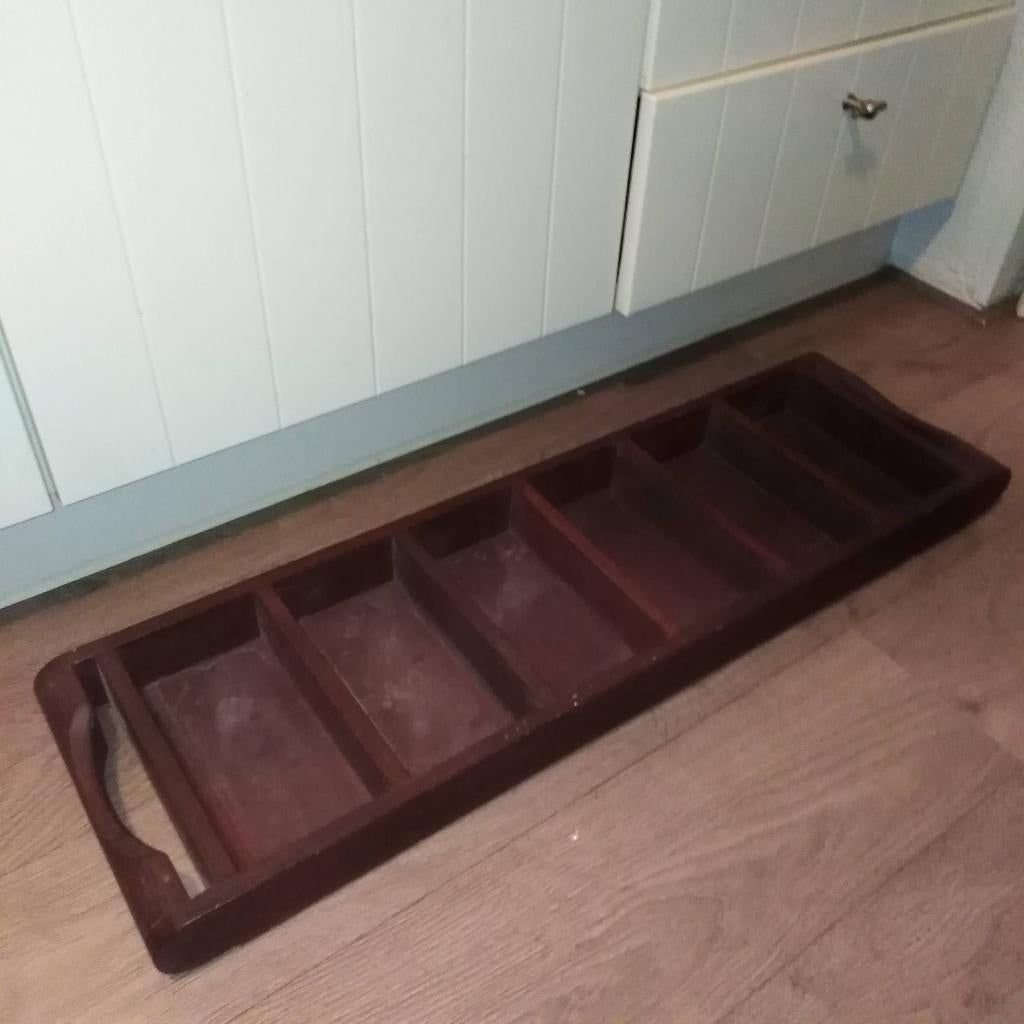 Letterbak van donker hout {steenmal}, Huis en Inrichting, Woonaccessoires | Wanddecoraties, Ophalen, Gebruikt, Hout, Bruin