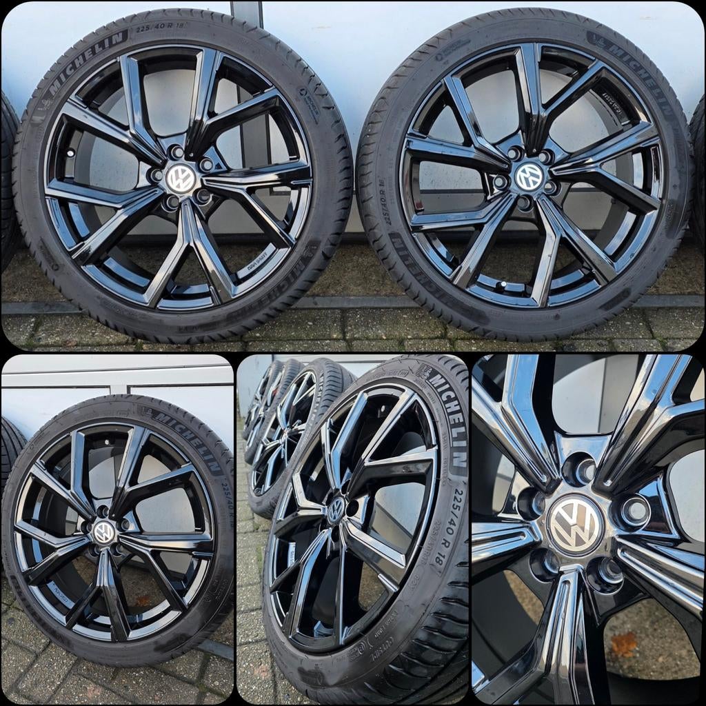 GMP Mentor 5x100 18inch Zwart, Michelin 225/40R18 Zomer, Auto-onderdelen, Banden en Velgen, Ophalen, 18 inch, Banden en Velgen