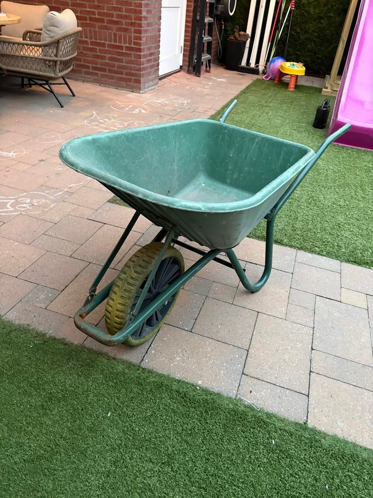 Groene kruiwagen, Tuin en Terras, Kruiwagens, Ophalen, Gebruikt, Handmatig, Eenwielig