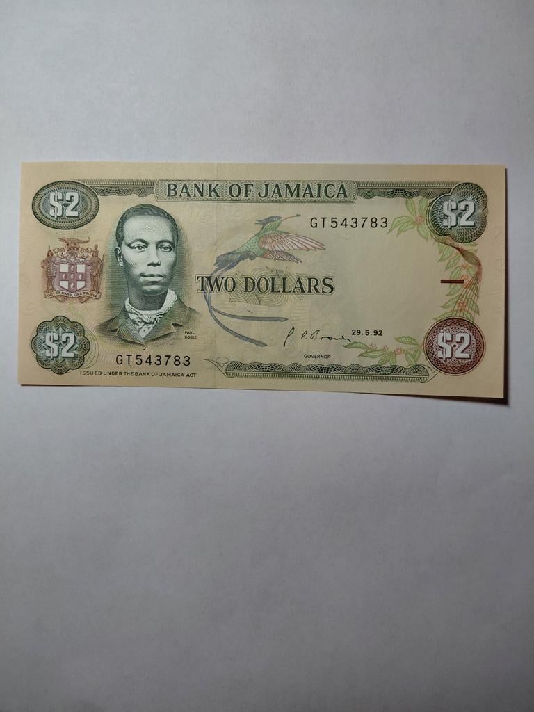 Jamaica 2 dollars 1992 unc, Postzegels en Munten, Bankbiljetten | Amerika, Ophalen of Verzenden, Midden-Amerika
