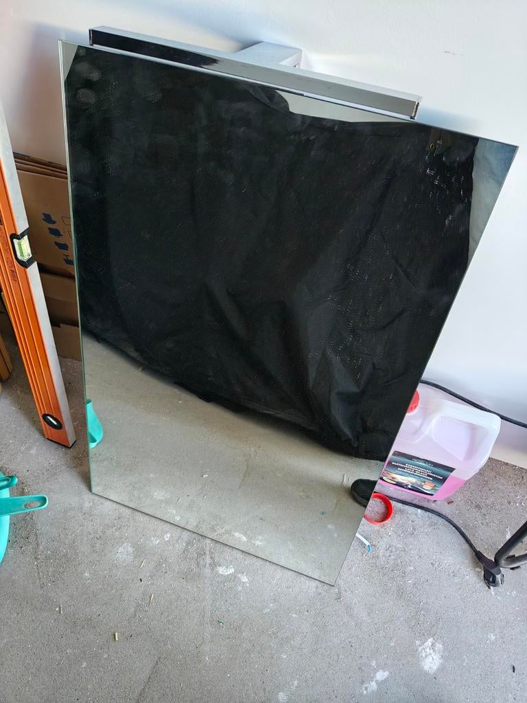 Badkamer spiegel 80x50 led verlichting!, Ophalen, Wit