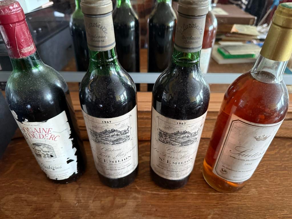 Vintage Wijncollectie: Bordeaux & Sauternes (1967, 1982), Frankrijk, Ophalen of Verzenden, Zo goed als nieuw, Rode wijn
