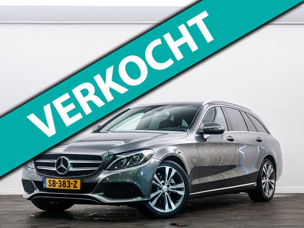 Mercedes-Benz C-klasse Estate 200 Aut. Led/Camera/Trekhaak, Automaat, Achterwielaandrijving, 4 cilinders, Leder en Stof