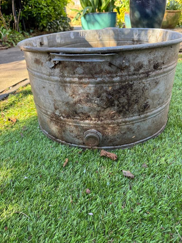 Zinken teil voor mini vijver of plantenbak, Ophalen, Gebruikt, Minder dan 30 cm, Metaal