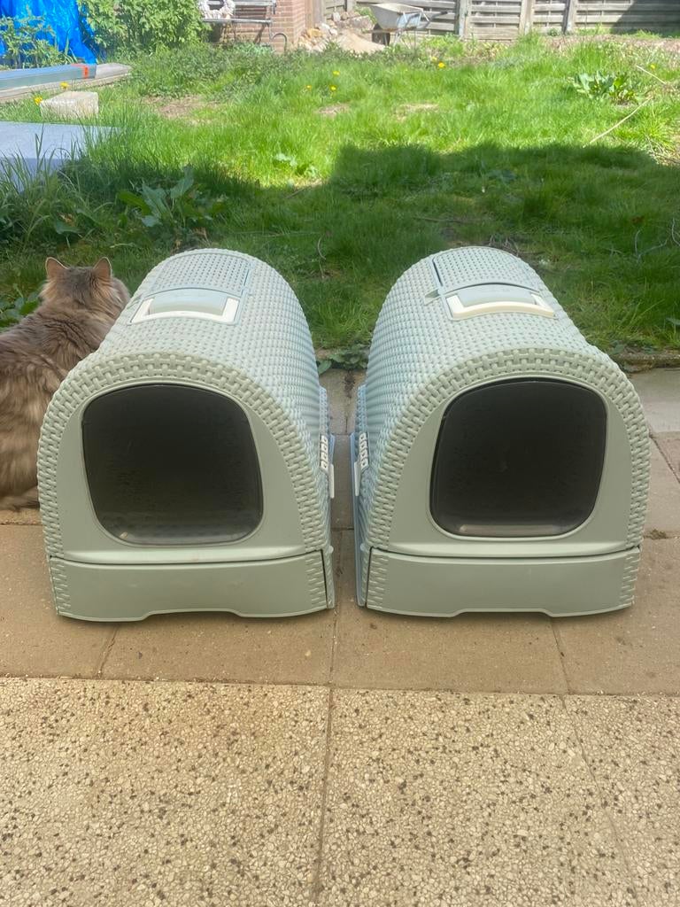 Curver kattenbakken zachtgroen, Ophalen of Verzenden, Gebruikt