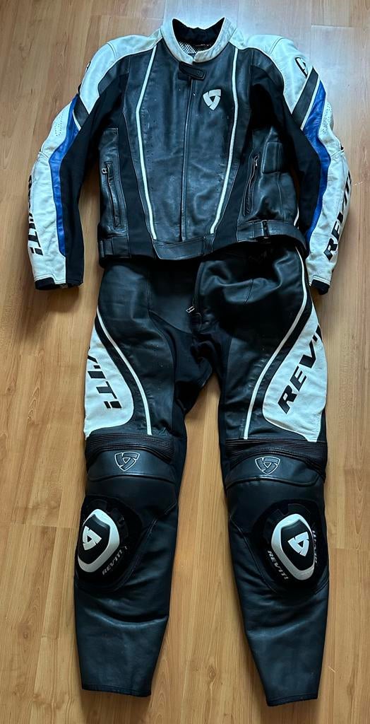 Rev'it tweedelig leren motorpak. Maat 54., Ophalen, Tweedehands, Heren, Combipak