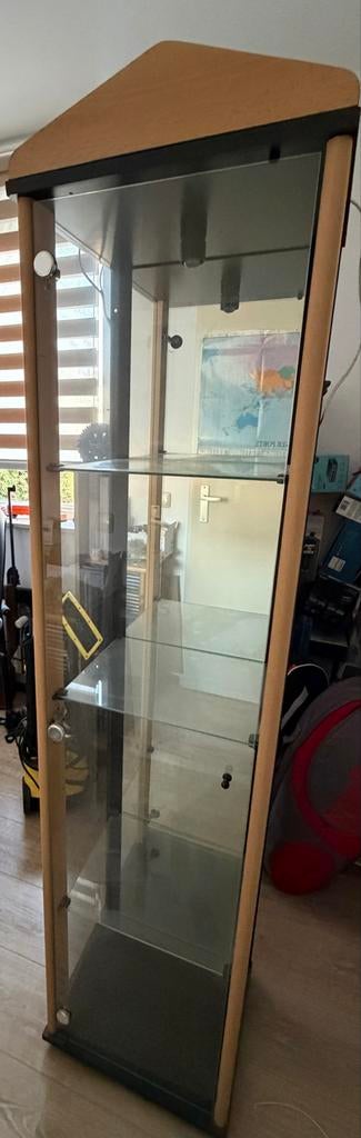 Vitrinekast met verlichting - 170x42x34 cm, Huis en Inrichting, Kasten | Vitrinekasten, Ophalen, Minder dan 50 cm, Gebruikt, Glas