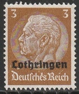 Bezet Lotharingen 1940 1 Hindenburg 3p, Ongebruikt, Ophalen of Verzenden, Overige periodes, Postfris