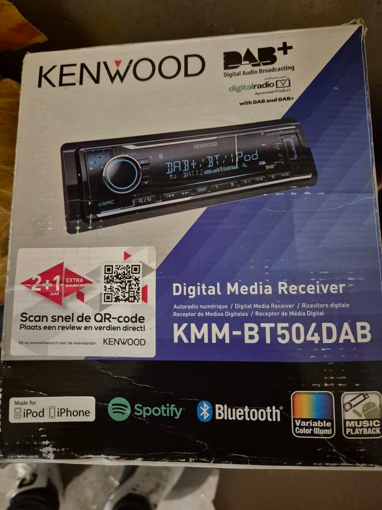 Kenwood KMM-BT504DAB Digital Media Receiver, Auto diversen, Autoradio's, Ophalen of Verzenden