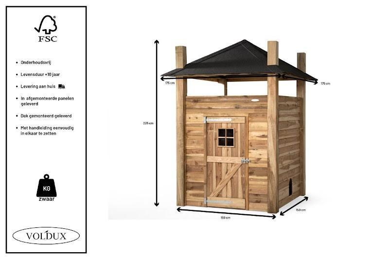 Konijnenhok met Hooizolder Loes, 110 cm of meer, Nieuw, Ophalen of Verzenden, 90 cm of meer