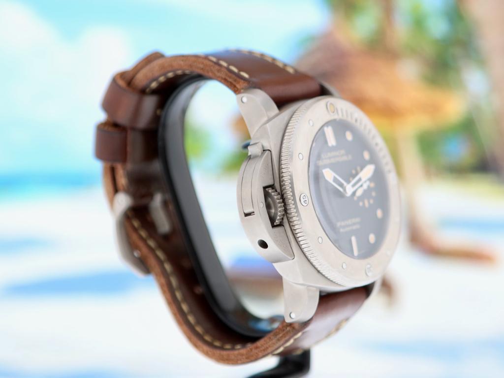 Panerai Submercible PAM00569 S.E. Lefty Briljante Staat 2014, Overige merken, Overige materialen, Leer, Polshorloge