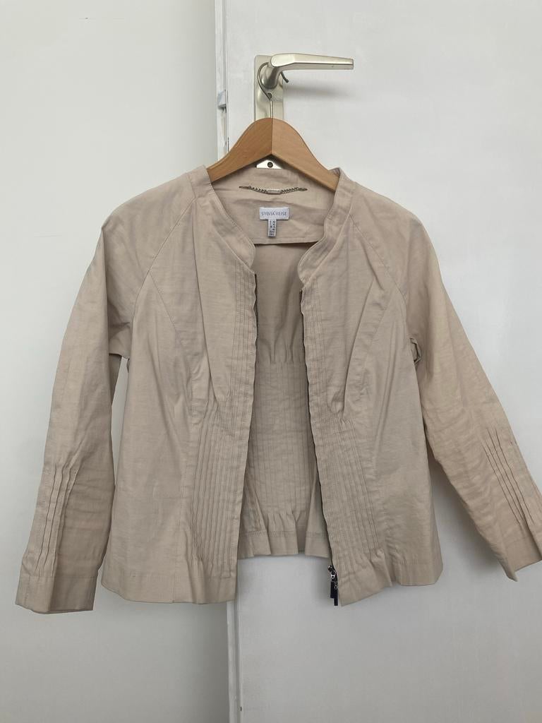 Sylvia Heise Beige Jasje - Maat 42 (L), Ophalen of Verzenden, Zo goed als nieuw, Maat 42/44 (L), Beige