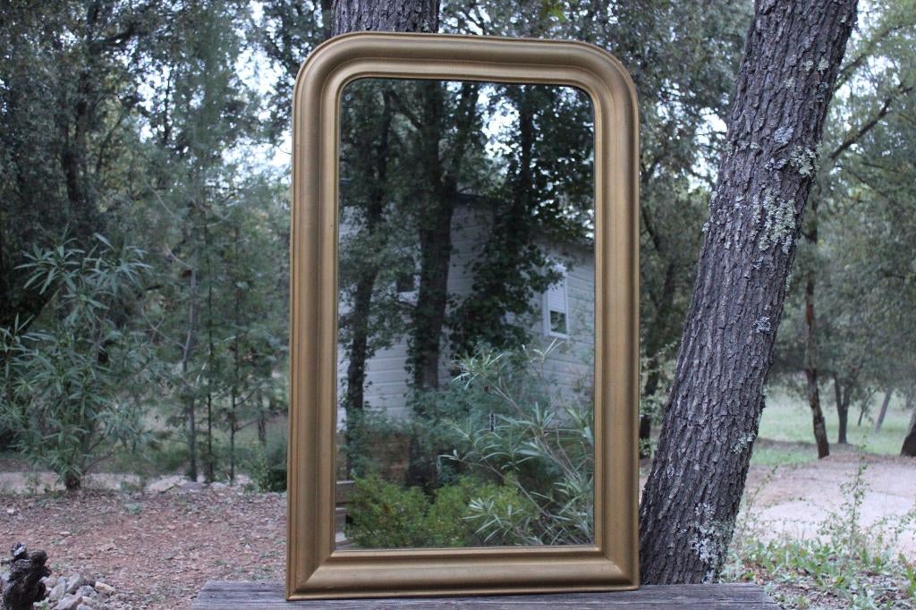 Brocante - 2 antieke spiegels in goudkleur, Louis Philippe!, Antiek en Kunst, Antiek | Spiegels, Rechthoekig, Ophalen