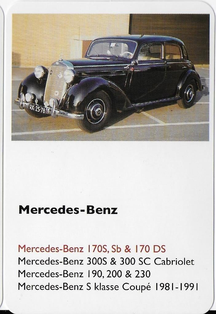 A24 autokaartje mercedes - benz 170s sb & 170 ds, Ophalen of Verzenden, Auto's