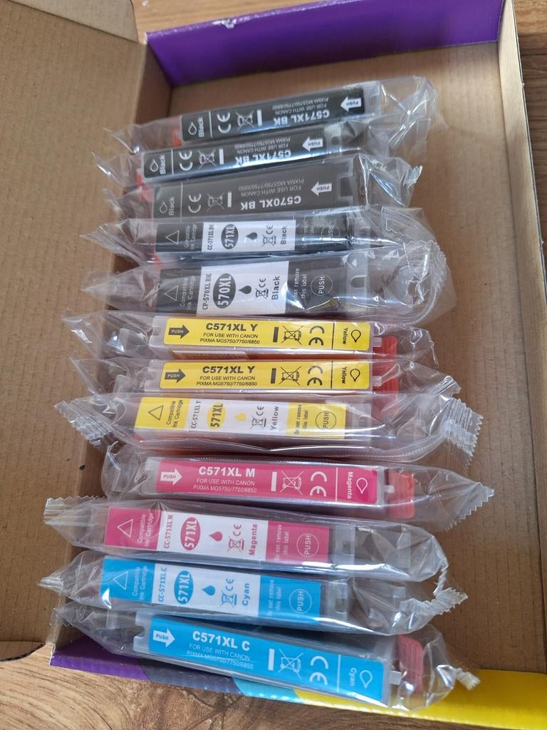 12 Nieuwe Cartridges voor Canon Pixma MG5750/7750/6850, Ophalen of Verzenden, Nieuw, Cartridge, Canon (compatibel)