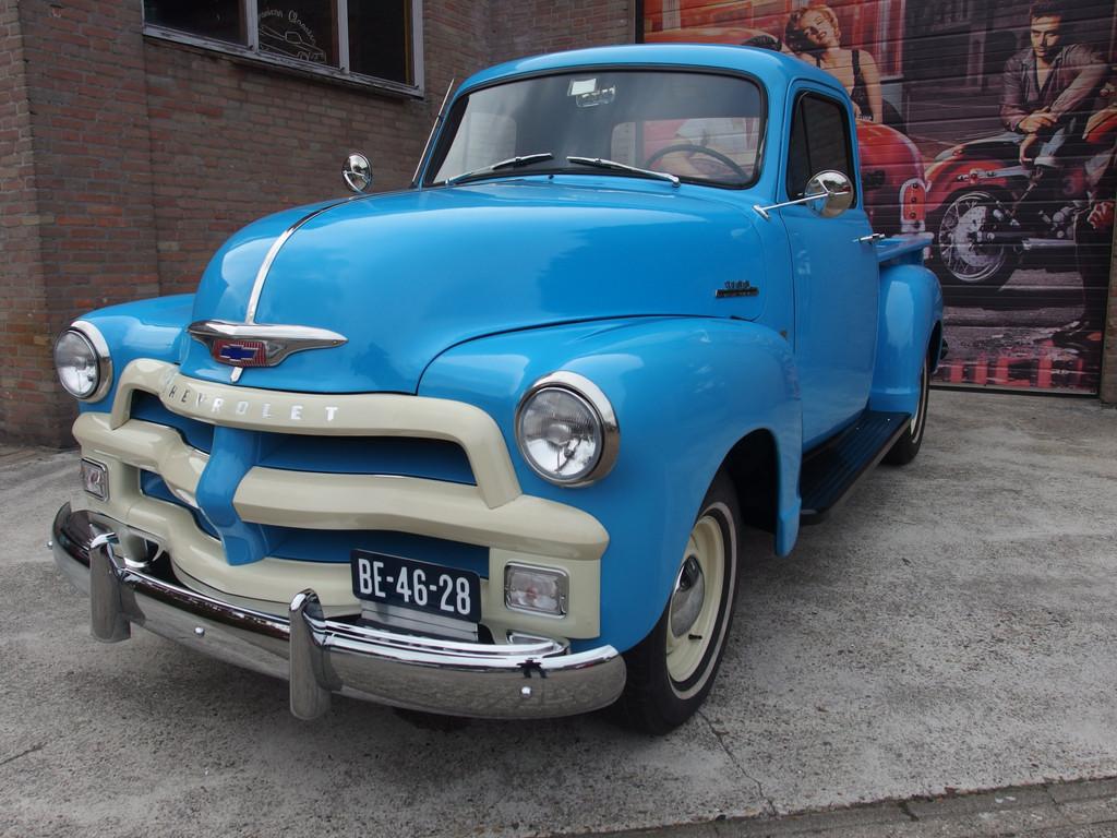Chevrolet 3100 Thriftmaster sidestep. Pick Up Thriftmaster S, Stof, Blauw, Bedrijf, Handgeschakeld