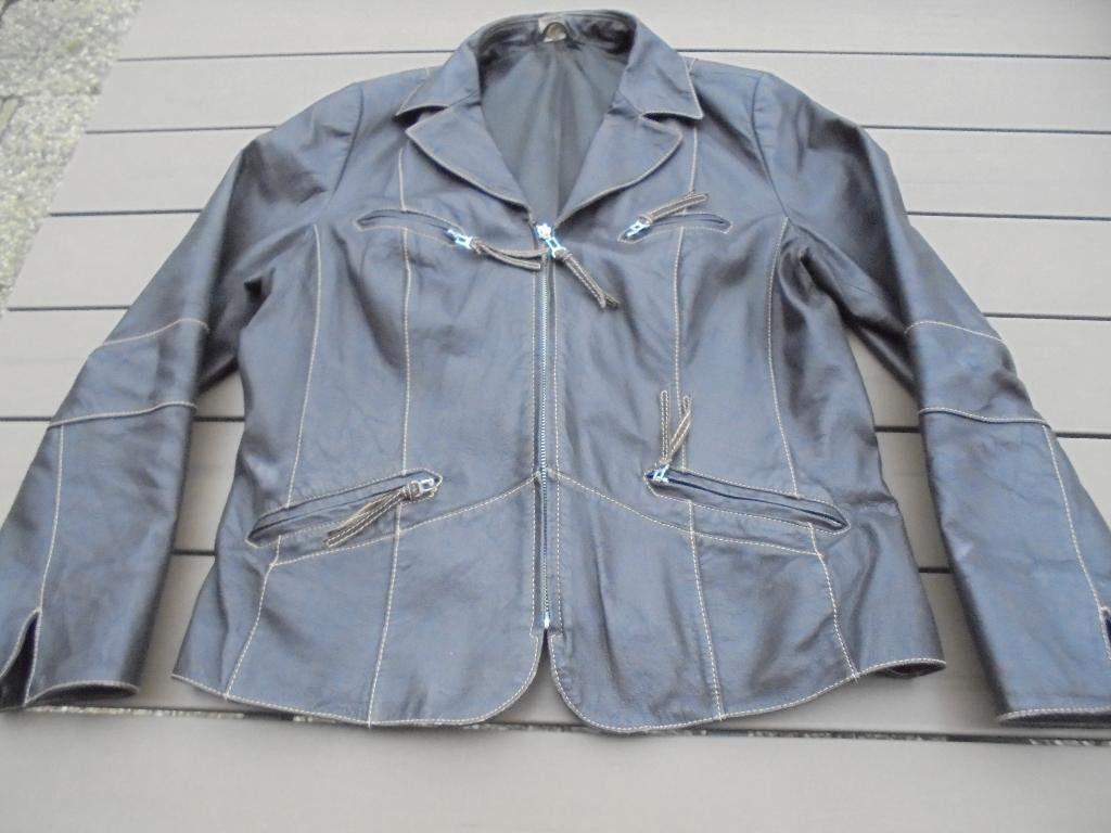 Bruin leren jas MS MODE, Bruin, Maat 46/48 (XL) of groter, Ophalen of Verzenden, Jasje