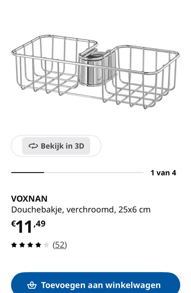 Voxnan doucherekje (aan stang bevestigen) IKEA, Ophalen, Zo goed als nieuw, Overige kleuren, Overige typen