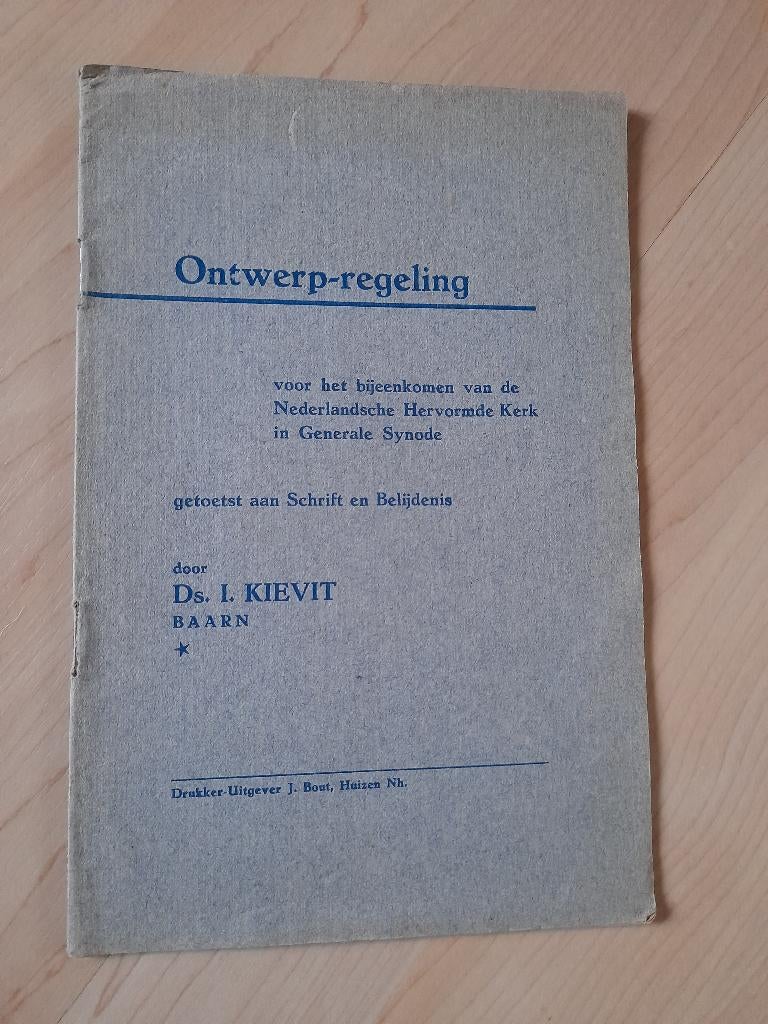 ONTWERP-REGELING door Ds I Kievit Baar, Ophalen of Verzenden, Gelezen