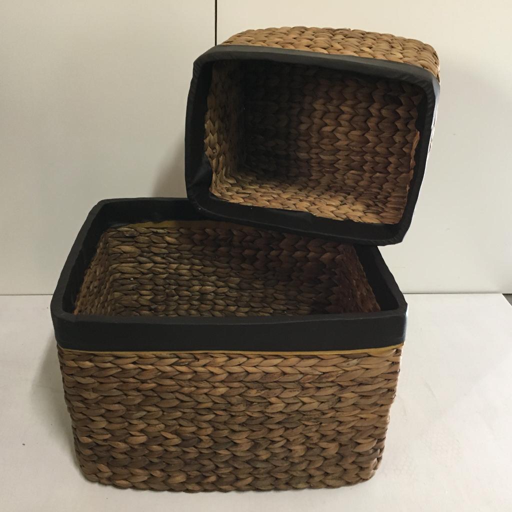 Set van 2 manden – waterhyacint - handgemaakt - TTM Wonen, TTM Wonen, Meubels – (Perzische) Tapijten en Woonaccessoires, Mand