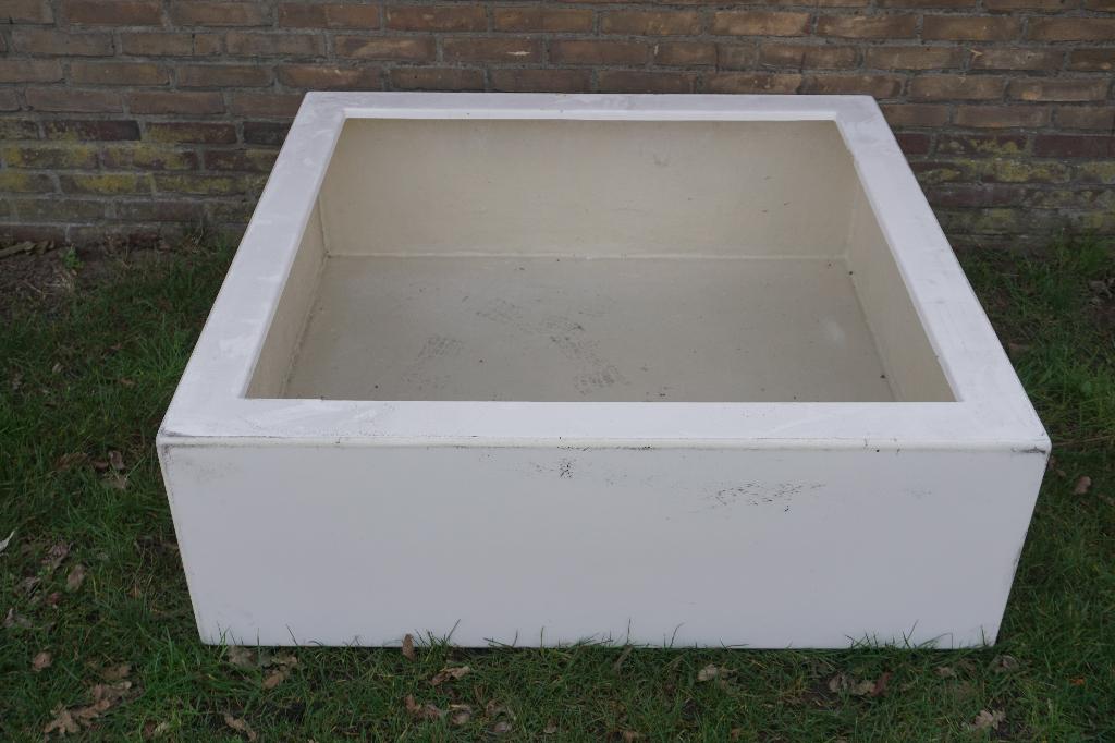 Polyester bloembak plantenbak 120x120x40 | wit, Ophalen, Kunststof, 100 cm of meer, Vierkant