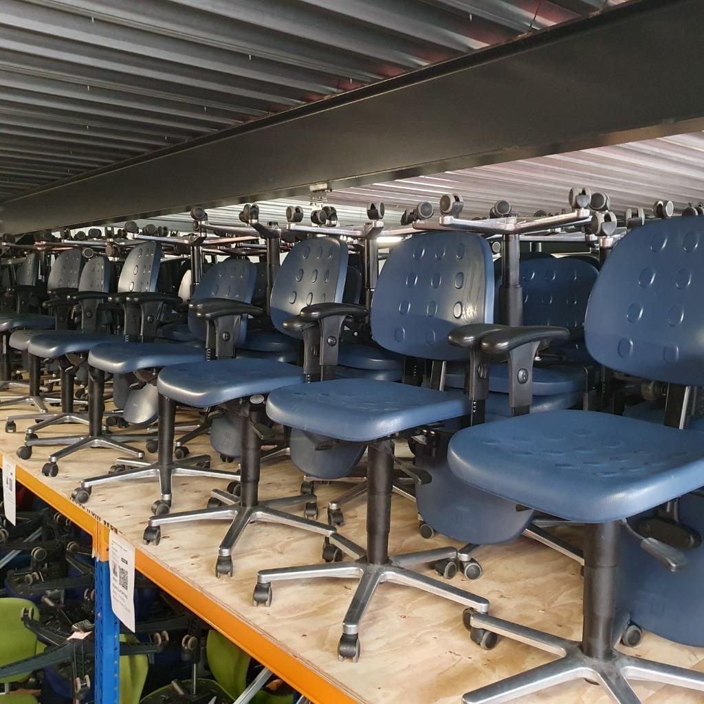 Labkoo verrijdbare werkstoelen PU kunststof bekleding bureau, Ophalen, Gebruikt, Zwart