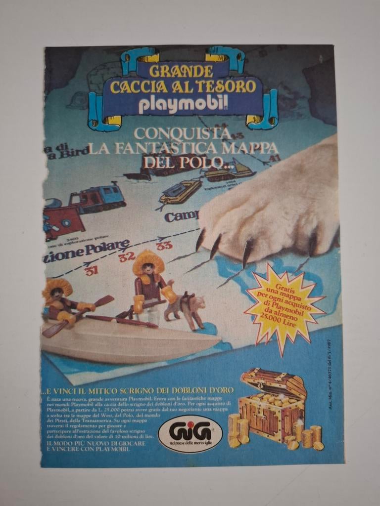Vintage GIG Playmobil reclame advertentie poolexpeditie, Ophalen of Verzenden, Gebruikt, Complete set