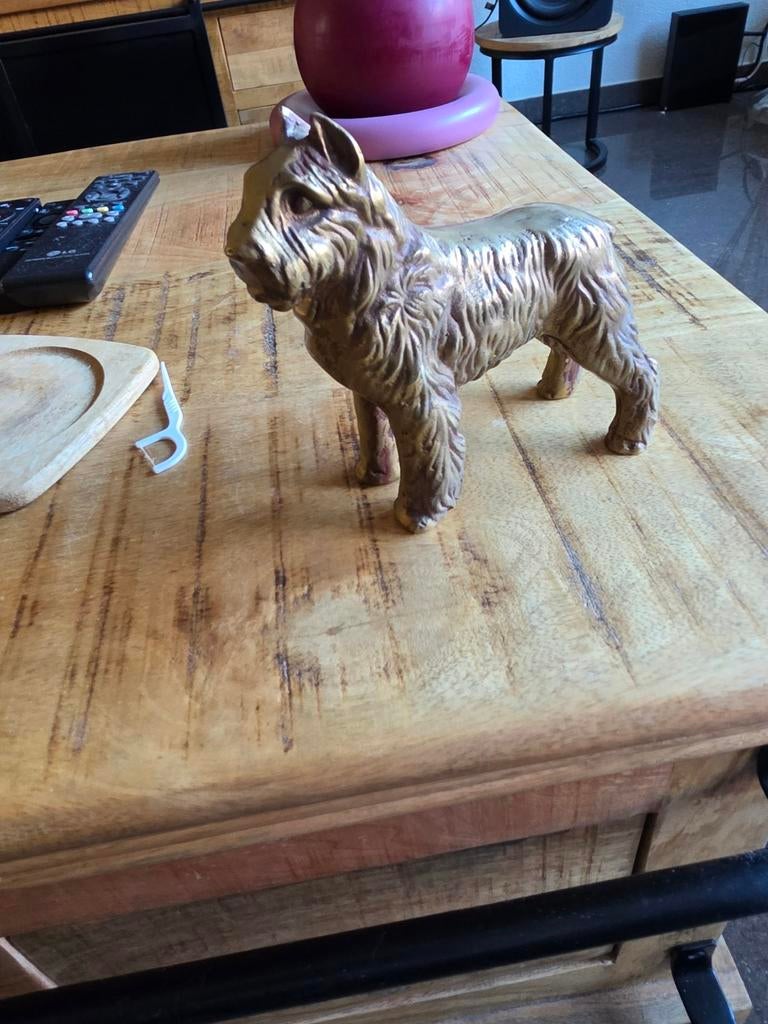 Vintage Koperen Bouvier Beeldje - 15 cm Hoog, Dieren en Toebehoren, Ophalen of Verzenden