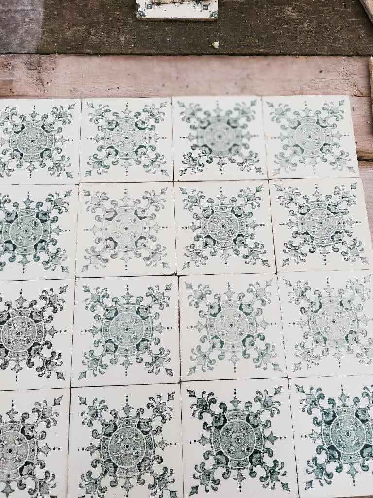 500 antieke tegels donkergroene afbeelding 15.3x15.3 cm, Ophalen