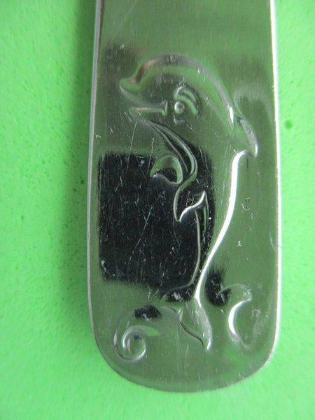 (KB5142) Kinderbestek Dolfijn grote lepel, Ophalen of Verzenden, Gebruikt