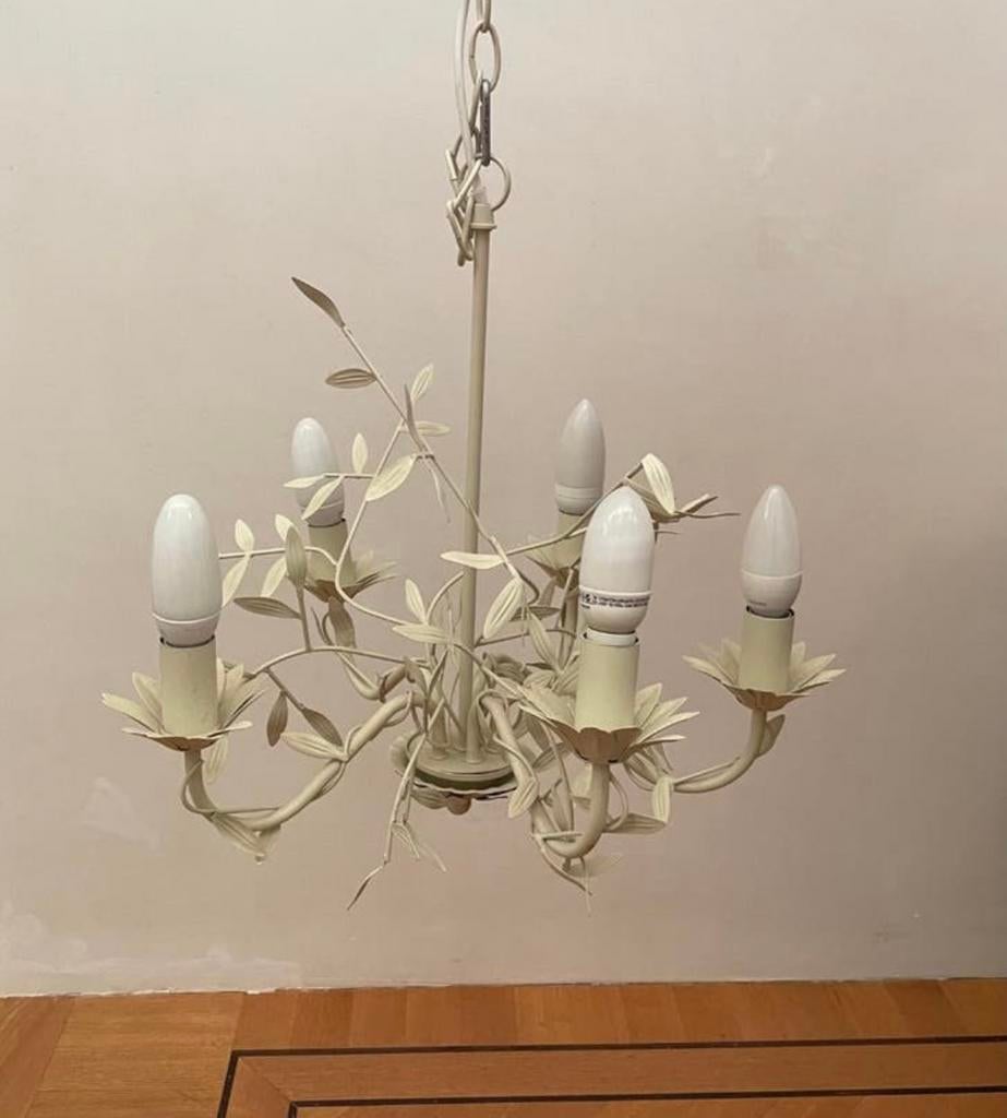 LAURA ASHLEY Romantisch Metalen Kroonluchtertje met Blaadjes, Ophalen, Zo goed als nieuw, Metaal, Romantisch