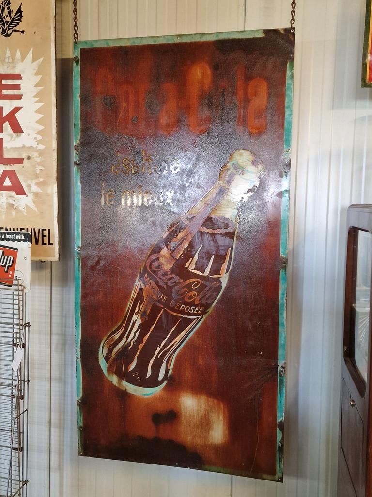 Coca-Cola emaille xxxl reclamebord, Ophalen, Gebruikt, Reclamebord