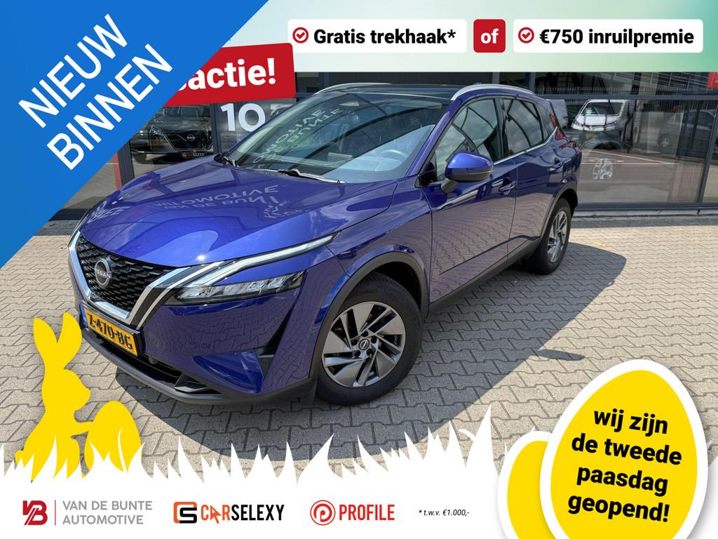 Nissan Qashqai 1.3 MHEV Acenta *Trekhaak & Panoramadak*, Voorwielaandrijving, Stof, Gebruikt, 4 cilinders