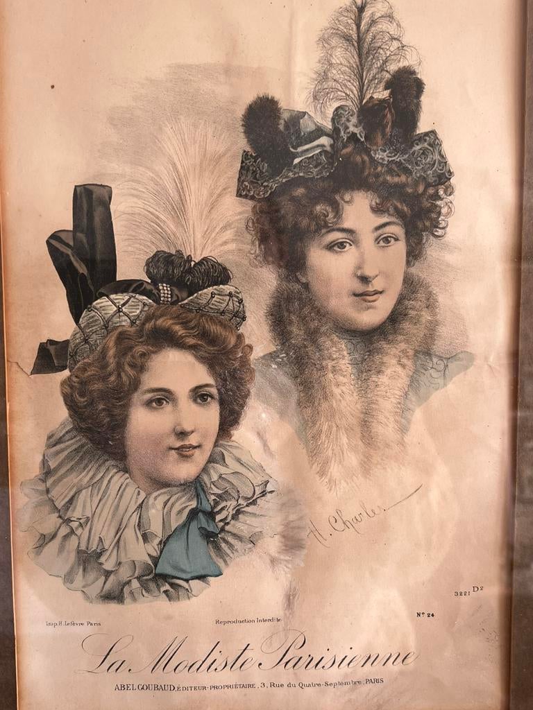 Antieke modeprint La Modiste Parisienne, Ophalen