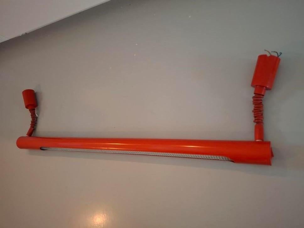 Retro TL Tube Hanglamp Jaren 80 - Industrieel Pop Art, Gebruikt, Ophalen of Verzenden, Metaal, Minder dan 50 cm