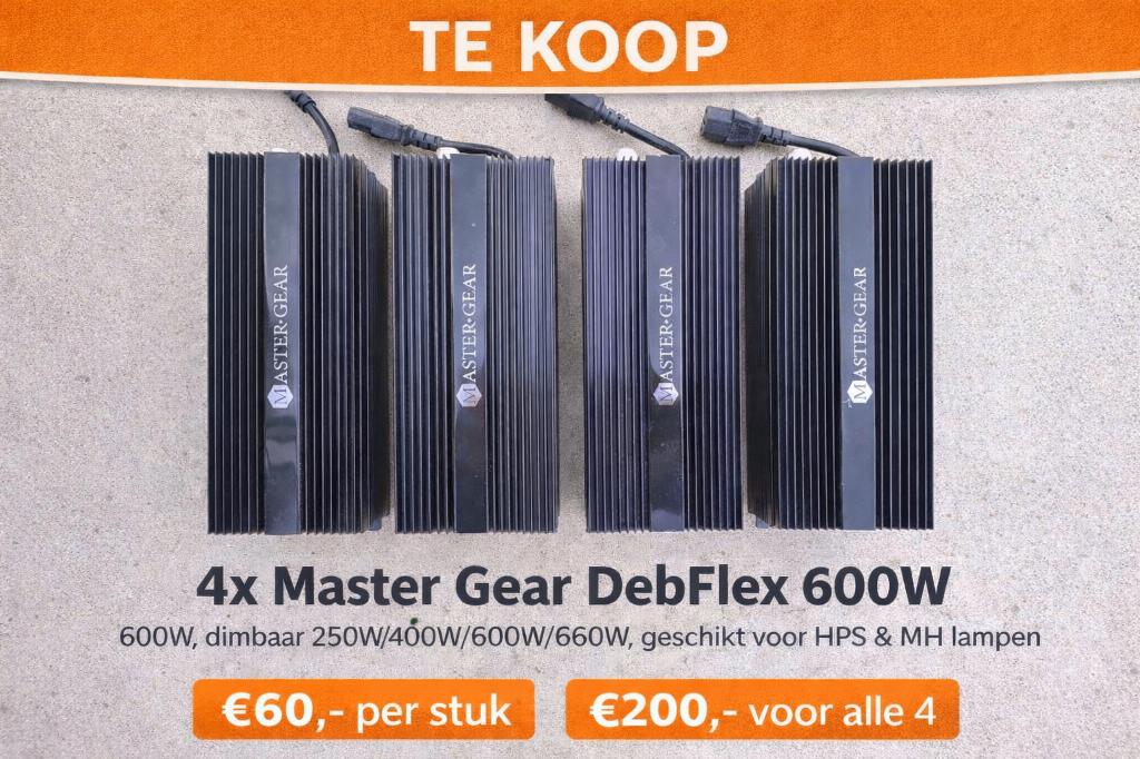 4x Master Gear DebFlex Digitale Ballast 600W HPS/MH 250-660W, Ophalen of Verzenden, Zo goed als nieuw, Kweeklamp