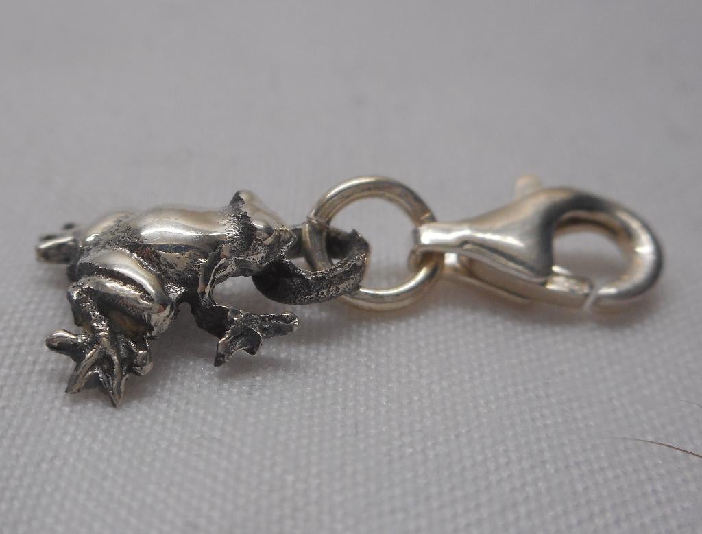 Zilveren afneembare bedel/ hanger kikker nr.146, Overige merken, Verzenden, Zo goed als nieuw, 1 bedel