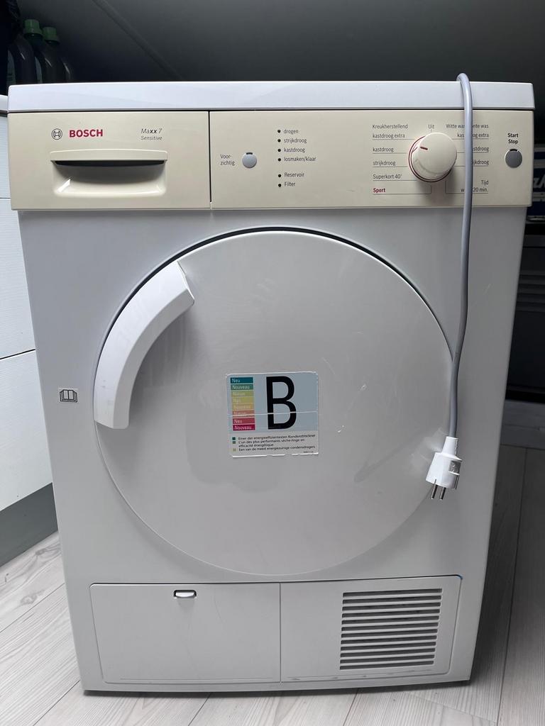 Bosch Maxx 7 Sensitive Condensdroger - Energieklasse B, Ophalen, 6 tot 8 kg, Zo goed als nieuw, Voorlader