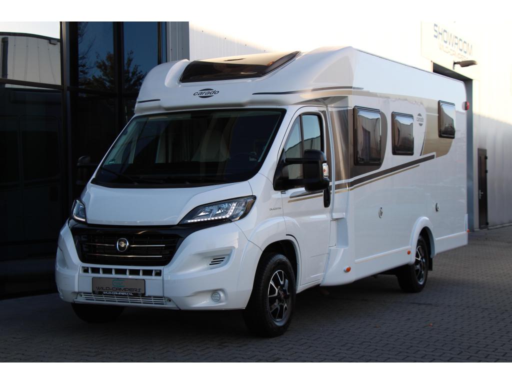 Carado T338 - 140PK AUTOMAAT - ENKELE BEDDEN + HEFBED, Caravans en Kamperen, Campers, Automaat, Airbags, Ringverwarming, Fiat