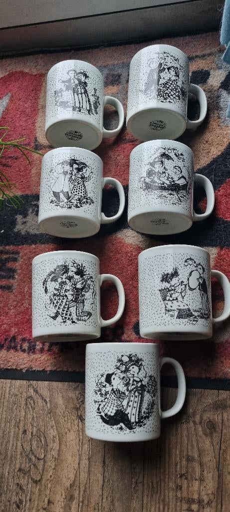 7 Nymolle Bjorn Wiinblad bekers, Ophalen of Verzenden