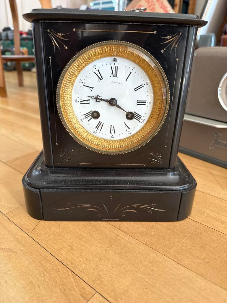 Antieke schoorsteenklok - Japy Freres, Antiek en Kunst, Antiek | Klokken, Ophalen of Verzenden