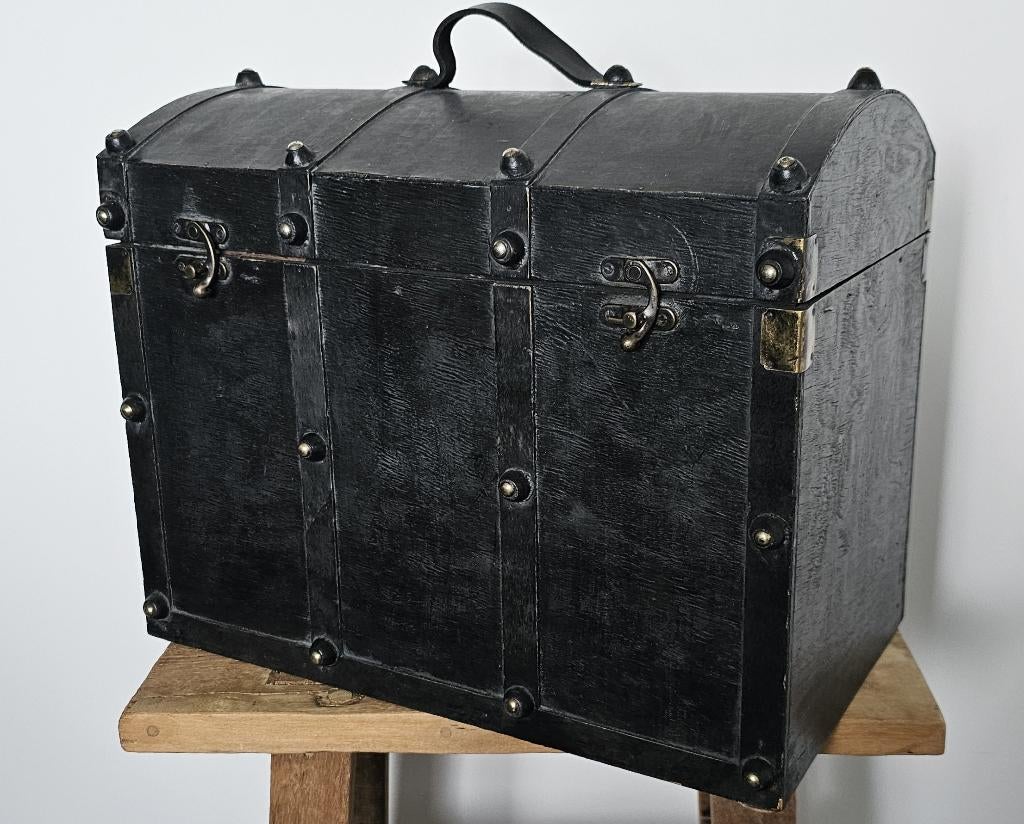 LEUKE GROTE KOLONIALE HOUTEN KOFFER, Minder dan 50 cm, Gebruikt, Minder dan 50 cm, Ophalen of Verzenden