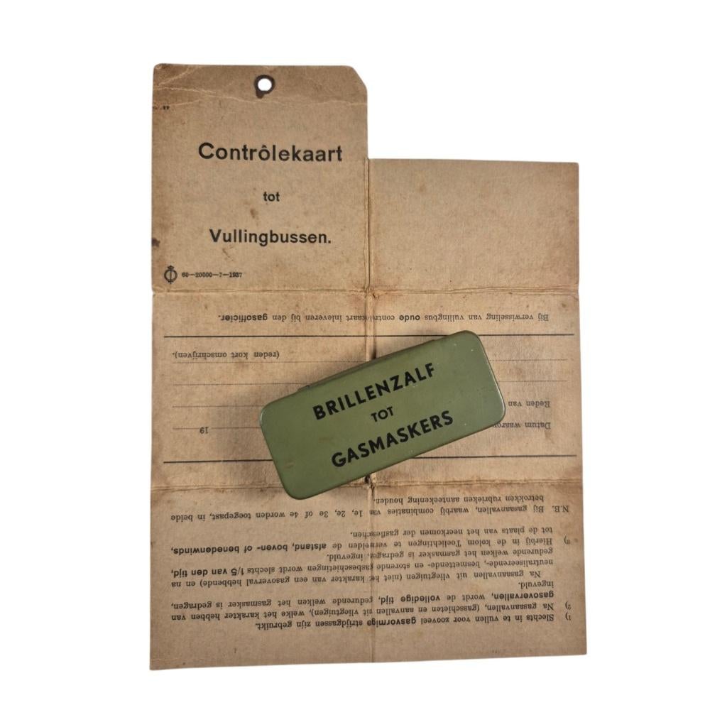 Wo2 Nederlandse gasmasker tas inhoud, Verzamelen, 2288CL, Overige typen, Info@dbmmilitaria.nl, Ophalen of Verzenden