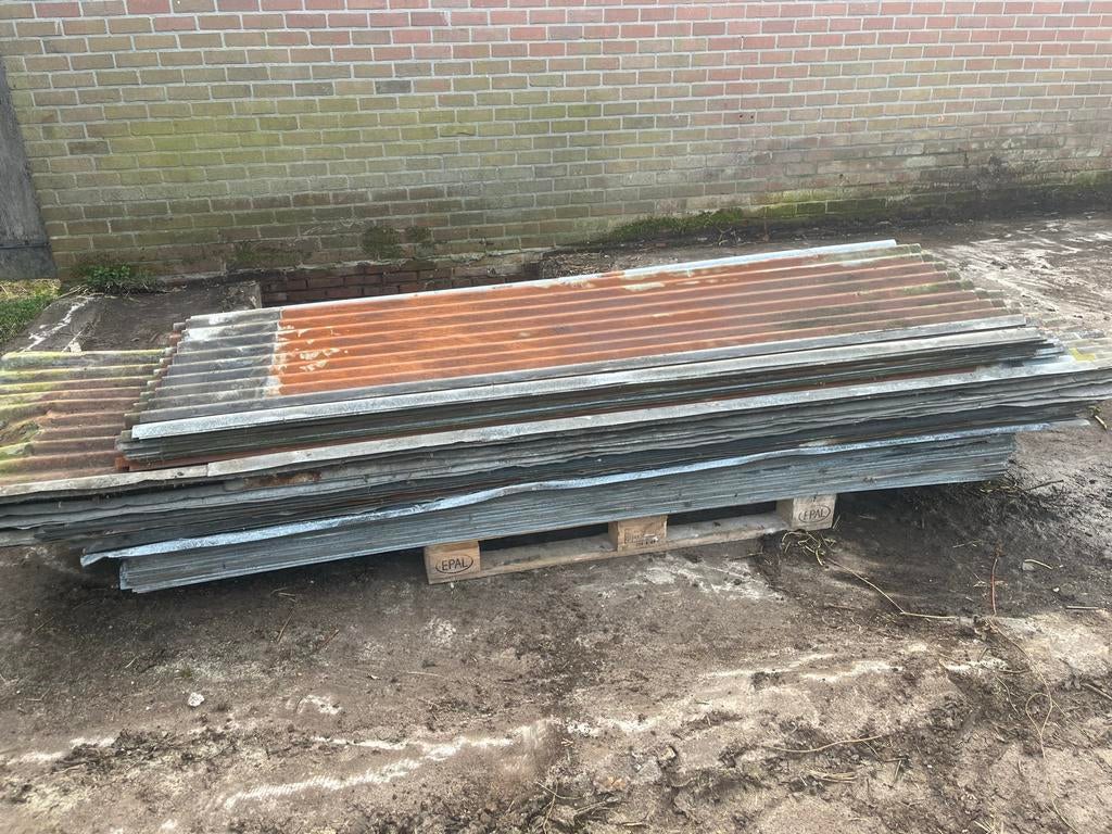 Gebruikte golfplaten, diverse afmetingen, roestig, Doe-het-zelf en Verbouw, Dakpannen en Dakbedekking, Gebruikt, Ophalen of Verzenden