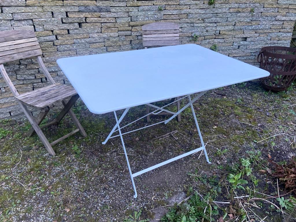 Stalen tuintafel, Ophalen, Gebruikt, Rechthoekig, Metaal