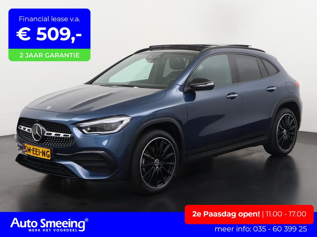 Mercedes-Benz GLA-klasse 250e AMG Night | Panoramadak | Trek, 12 maanden, 77 km/l, 4 cilinders, Blauw