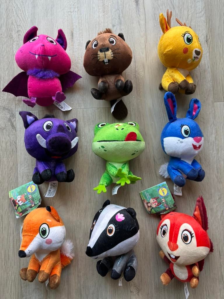 Lidl knuffels bosdieren 9stuks NIEUW, Ophalen of Verzenden, Nieuw, Overige typen