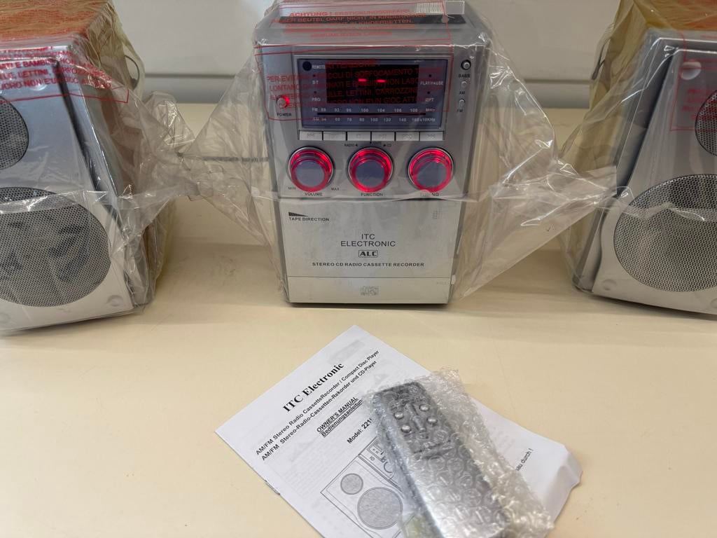 ITC Electronic Stereo Radio CassetteRecorder CD-speler, Cassettedeck, Zo goed als nieuw, Microset, Ophalen